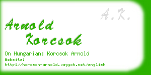 arnold korcsok business card